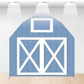 Lofaris Blue White Farm Barn Door Arch Party Decor Backdrop
